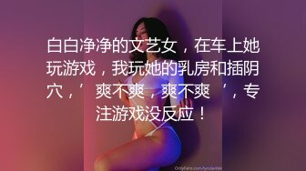 白白净净的文艺女，在车上她玩游戏，我玩她的乳房和插阴穴，’爽不爽，爽不爽‘，专注游戏没反应！